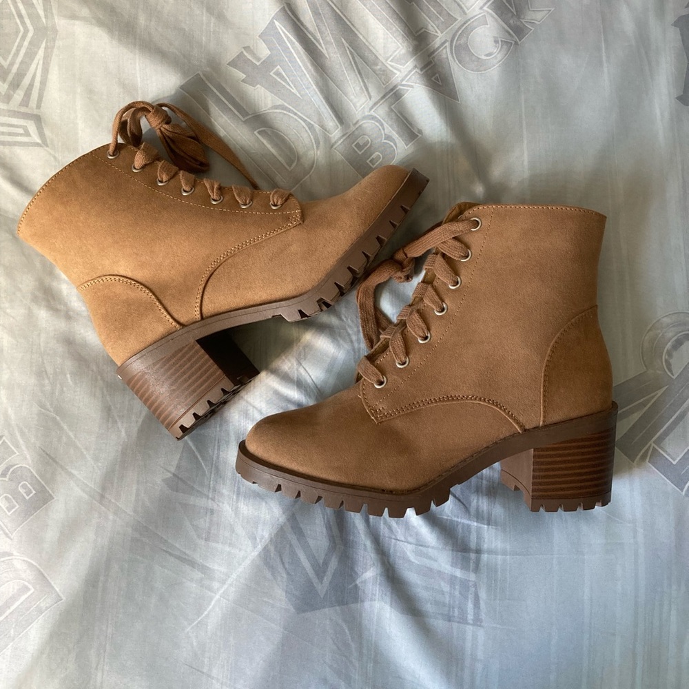 Brown Lace Up Booties